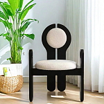 Стул черный из дерева с круглой спинкой Chair in Neoclassical Style варинант исполнения - 2 | Loft Concept в Орле