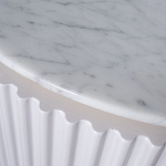 Тумба под телевизор белая овальная с мраморной столешницей Thoroughbass варинант исполнения - 3 | Loft Concept в Орле