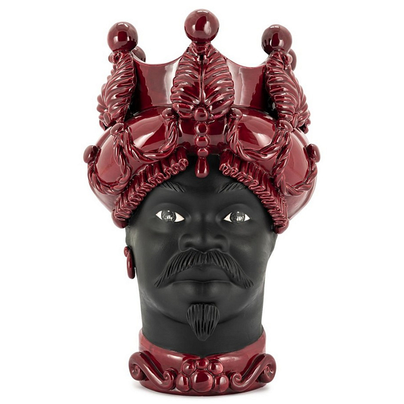 Ваза Vase Moro Man Baroque Burgundy Черный Бургундский красный в Орле | Loft Concept 
