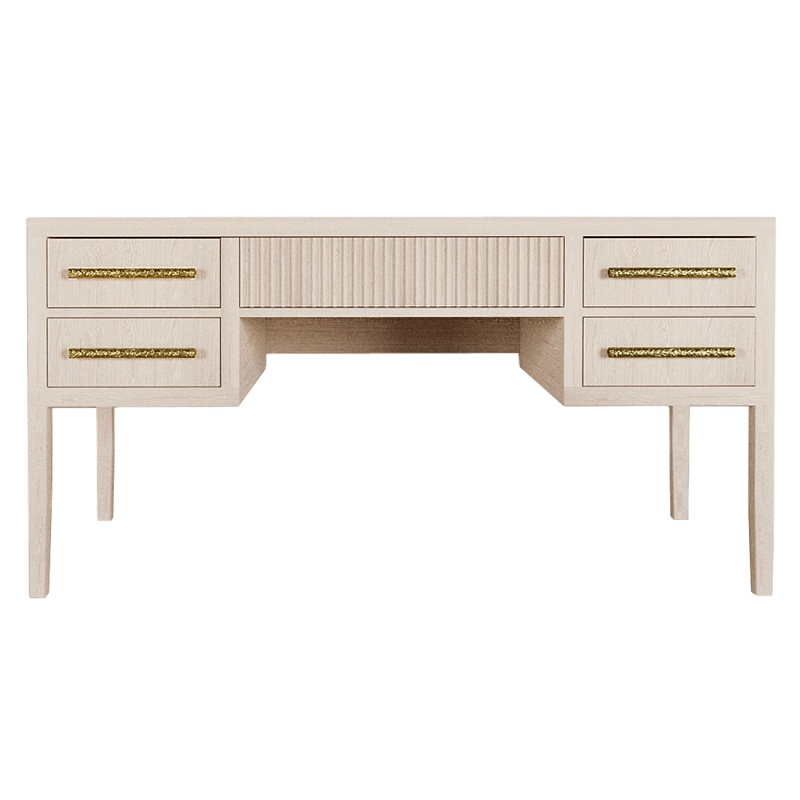 Большой Рабочий стол Primo с 5 выдвижными ящиками Светлый дуб Древесина в Орле | Loft Concept 