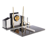 Настольный письменный набор из мрамора и змеевика с гербом России Marble Accessory варинант исполнения - 2 | Loft Concept в Орле
