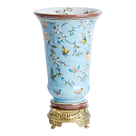 Ваза из голубого фарфора с бронзовыми элементами Blue Garden варинант исполнения - 2 | Loft Concept в Орле