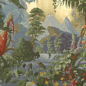 Обои ручная роспись L'Eden Eden on Deep Rich Gold gilded paper