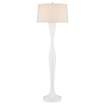 Торшер белый с тканевым абажуром на деревянном основании Graceful Silhouette варинант исполнения - 3 | Loft Concept в Орле