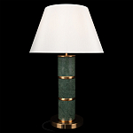 Настольная лампа на основании из зеленого мрамора с белым абажуром Noelia Green варинант исполнения - 2 | Loft Concept в Орле