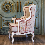 Кресло из массива бука бежевое с растительным орнаментом Raffael Beige Floral Armchair варинант исполнения - 9 | Loft Concept в Орле