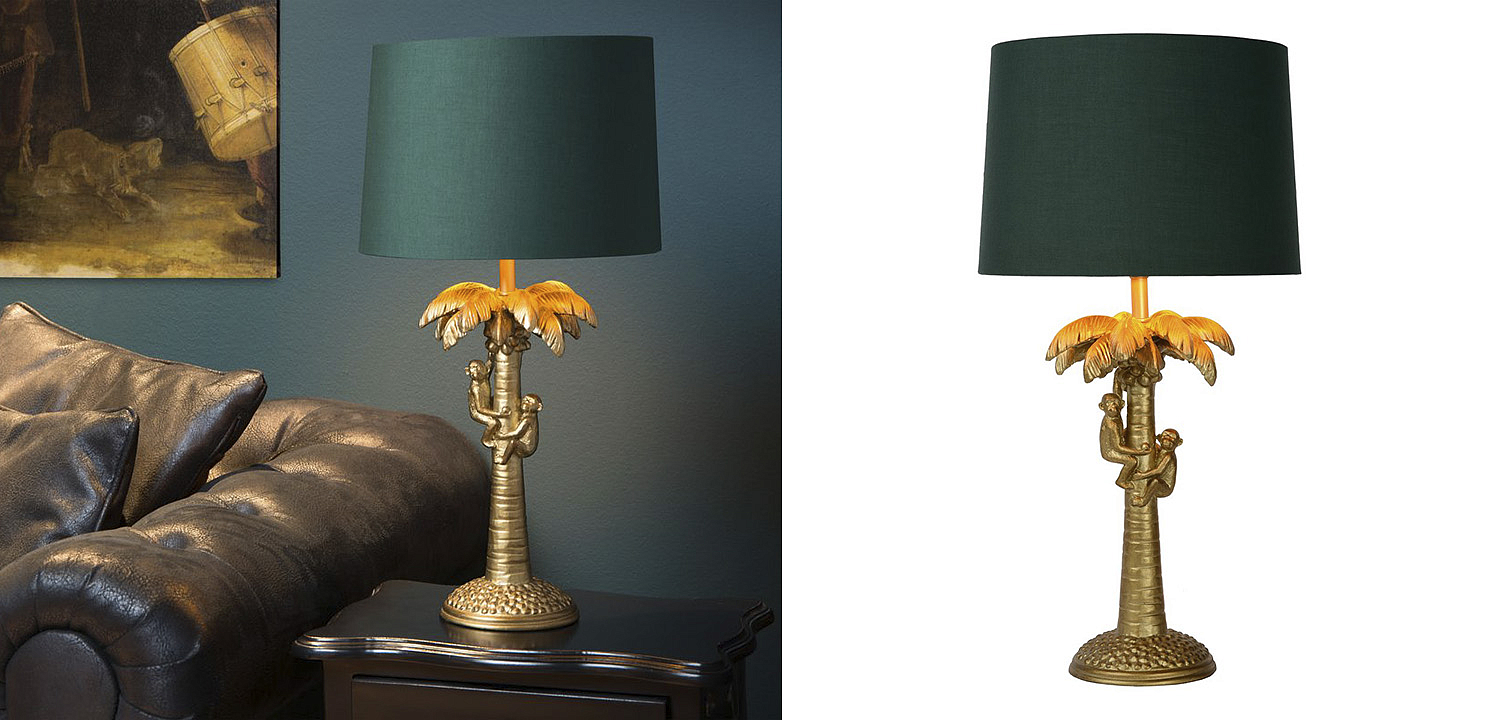 Настольная лампа Пальма Monkeys on a palm table lamp green Настольная лампа Пальма Monkeys on a palm table lamp green - Loft-Concept в Орле