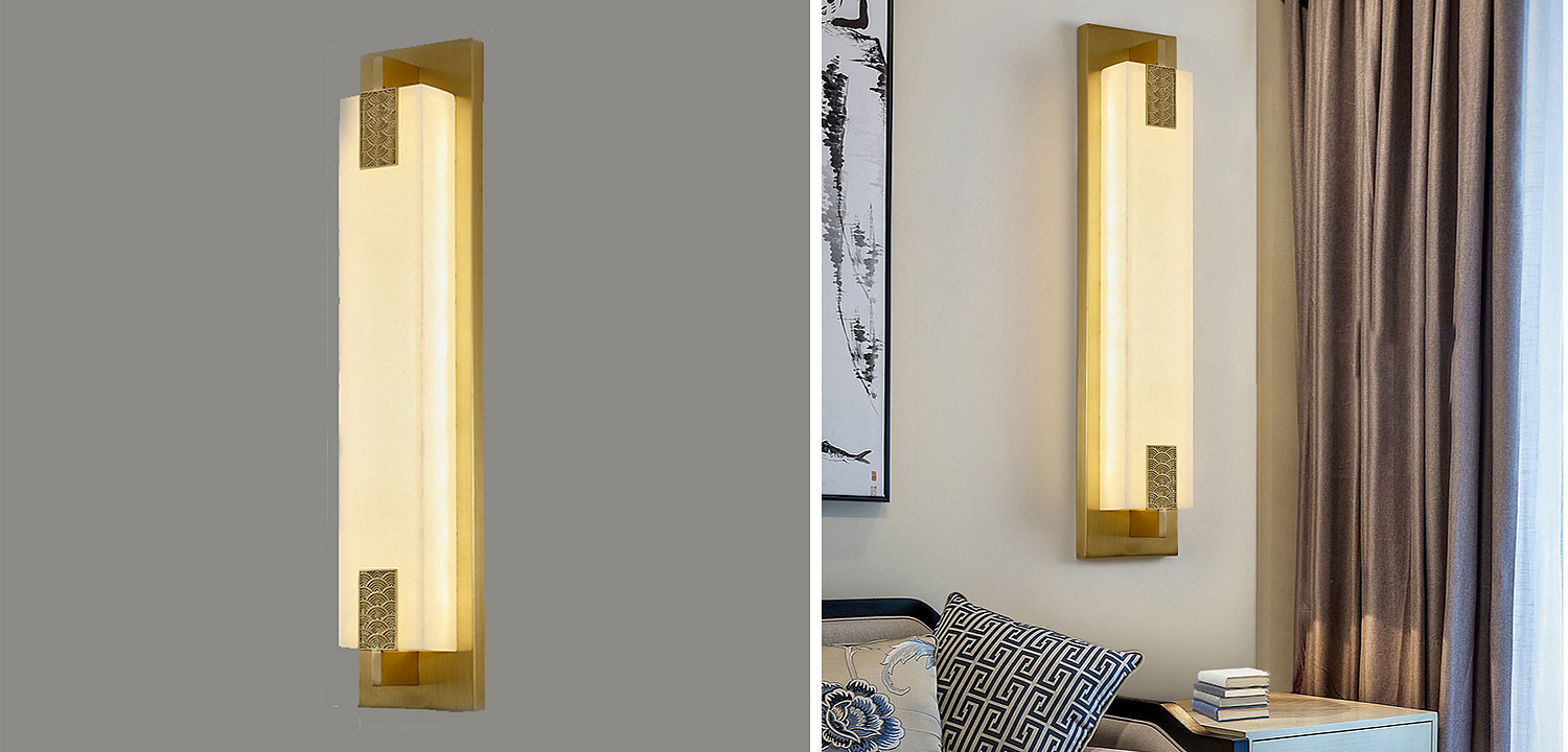 Накладной Настенный светильник Арт-Деко натуральный мрамор Art-Deco Wall Lamp Накладной Настенный светильник Арт-Деко натуральный мрамор Art-Deco Wall Lamp - Loft-Concept в Орле