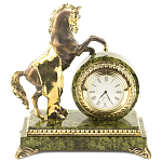 Часы настольные бронзовые с декором в виде коня Horse Stone Clock варинант исполнения - 3 | Loft Concept в Орле