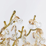 Бра золотого цвета с ветвями и прозрачными хрустальнымих подвесками Droplet Chandelier варинант исполнения - 3 | Loft Concept в Орле