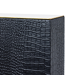 Настольная лампа с черным основанием из текстурированной кожи и белым абажуром Noir Allure  варинант исполнения - 3 | Loft Concept в Орле