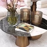 Дизайнерский журнальный стол с круглой столешницей на 3-х геометрических ножках Lehumod варинант исполнения - 2 | Loft Concept в Орле