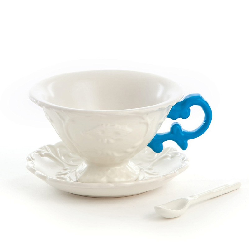 Чайная пара Seletti I-Tea Blue Белый Голубой Чайная пара Seletti I-Tea Blue Белый Голубой в Орле | Loft Concept