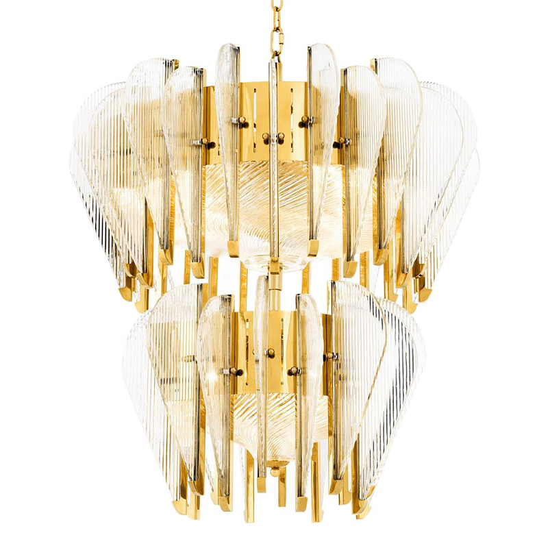 Люстра Chandelier Canzone Золотой Прозрачное Стекло Люстра Chandelier Canzone Золотой Прозрачное Стекло в Орле | Loft Concept