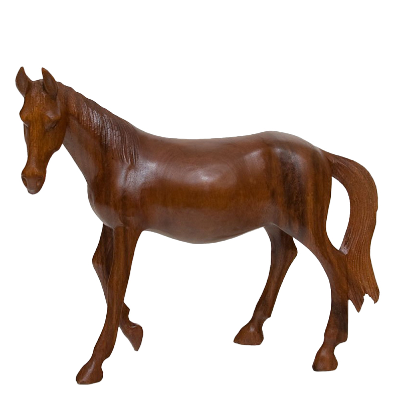 Статуэтка из дерева суар дикая лошадь Wild Horses Коричневый Статуэтка из дерева суар дикая лошадь Wild Horses Коричневый в Орле | Loft Concept