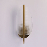 Бра с изогнутым рельефным плафоном Textured Glass варинант исполнения - 3 | Loft Concept в Орле