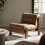 Кресло с деревянным каркасом и обивкой из кожи Medieval Furniture варинант исполнения - 2 | Loft Concept в Орле