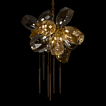 Люстра подвесная со стеклянными плафонами из дымчатого и золотистого с шестью вертикальными подвесками Gilded Mirage  варинант исполнения - 4 | Loft Concept в Орле