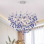 Люстра с синими стеклянными подвесками в форме капель FAIRYTREE Light варинант исполнения - 2 | Loft Concept в Орле