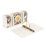 Настольный письменный набор из мрамора и креноида с гербом России Marble Accessory варинант исполнения - 2 | Loft Concept в Орле