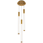 Подвесной светильник с 3-мя плафонами Cateline Brass Trio Tube Hanging Lamp варинант исполнения - 2 | Loft Concept в Орле