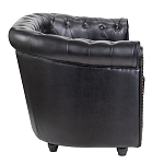 Диван кожаный двухместный на 4-х деревянных ножках из массива березы Logan Leather Seating black варинант исполнения - 2 | Loft Concept в Орле