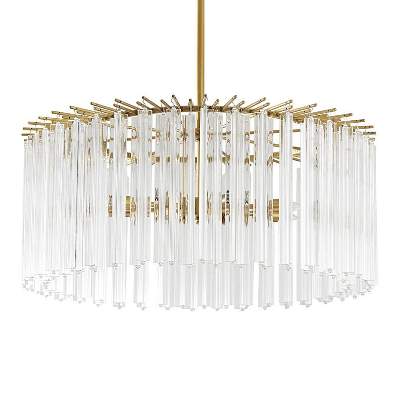 Люстра круглая с прозрачными рифлеными стеклянными стержнями Clear Fluted Rods Латунь Прозрачное Стекло Серебряный Люстра круглая с прозрачными рифлеными стеклянными стержнями Clear Fluted Rods Латунь Прозрачное Стекло Серебряный в Орле | Loft Concept