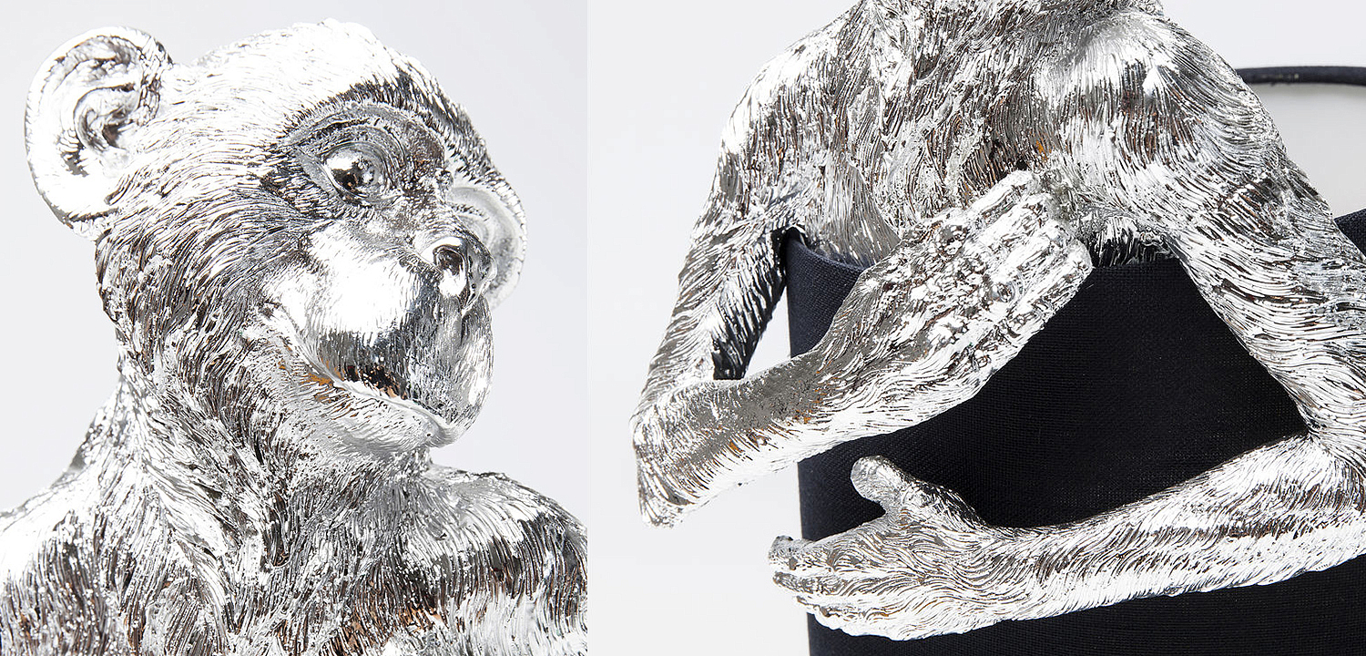 Настольная лампа Silver Monkey Hugging Lampshade Настольная лампа Silver Monkey Hugging Lampshade - Loft-Concept в Орле