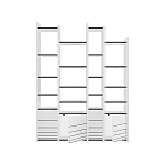 Стеллаж прямой ассиметричный с полками и 4-мя дверцами ARYA BOOKCASE WHITE варинант исполнения - 1 | Loft Concept в Орле
