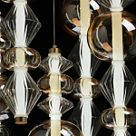 Люстра с плафонами из прозрачного и янтарного стекла в виде шаров и ромбов Gabriel Scott Luna варинант исполнения - 5 | Loft Concept в Орле