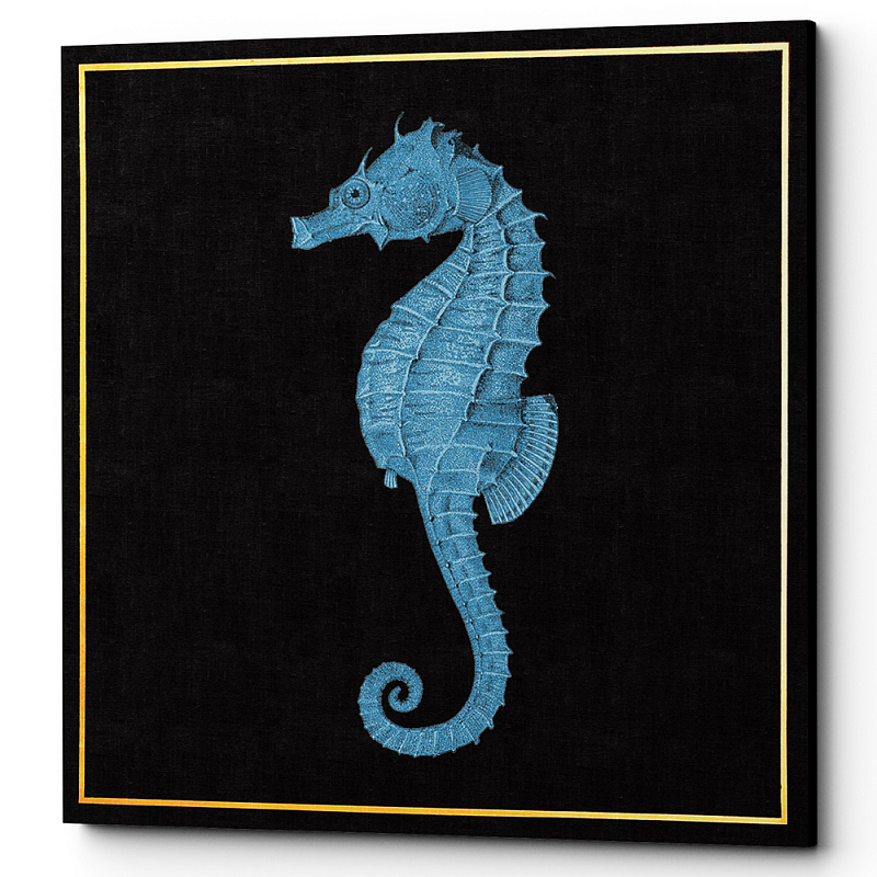 Постер Blue Sea Horse Poster Черный Морская синь Постер Blue Sea Horse Poster Черный Морская синь в Орле | Loft Concept