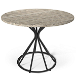 Стол обеденный с круглой бежево-серой столешницей Harris Collection варинант исполнения - 1 | Loft Concept в Орле