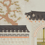 Обои ручная роспись The Art of Learning and Steps for the Flowers by Teo Yang Original colourway on Icefield India tea paper варинант исполнения - 2 | Loft Concept в Орле