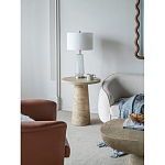 Столик приставной с круглой столешницей Textured Cream Table варинант исполнения - 6 | Loft Concept в Орле