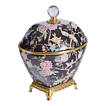 Шкатулка черного цвета с цветочной росписью Eden Garden варинант исполнения - 4 | Loft Concept в Орле