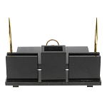 Настольный письменный набор из камня лемезит с гербом России Royal Accessory варинант исполнения - 3 | Loft Concept в Орле