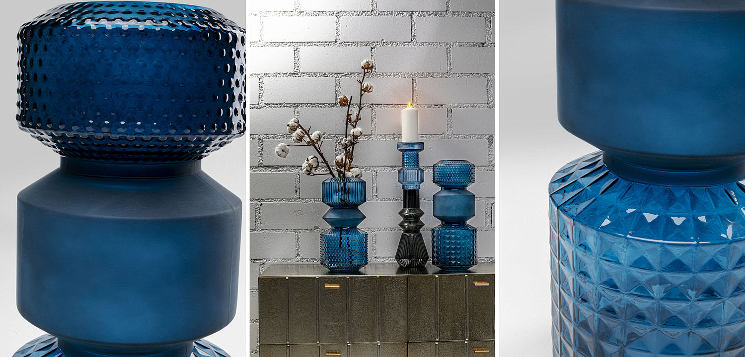 Ваза Geometric Blue Glass Vase 42 Ваза Geometric Blue Glass Vase 42 - Loft-Concept в Орле