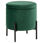 Зеленый пуф на черных ножках SANJAY варинант исполнения - 1 | Loft Concept в Орле