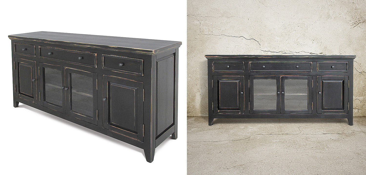 Комод длинный в стиле прованс Geronimo Provence HARMONIE Weathered Charcoal long Комод длинный в стиле прованс Geronimo Provence HARMONIE Weathered Charcoal long - Loft-Concept в Орле