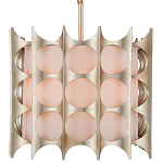 Люстра овальной формы с фактурным серебряным каркасом и тканевым абажуром Silver Honeycomb варинант исполнения - 2 | Loft Concept в Орле