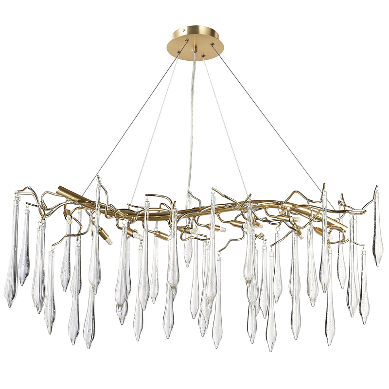 Линейная люстра с хрустальными подвесками в виде капель Droplet Crystal Gold Linear Chandelier 12 Золотой Прозрачный Линейная люстра с хрустальными подвесками в виде капель Droplet Crystal Gold Linear Chandelier 12 Золотой Прозрачный в Орле | Loft Concept