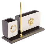 Настольный письменный набор из мрамора с часами и ручкой Marble Accessory варинант исполнения - 2 | Loft Concept в Орле