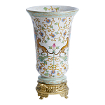 Ваза из фарфора на бронзовом основании Turquoise Blooming Garden варинант исполнения - 2 | Loft Concept в Орле