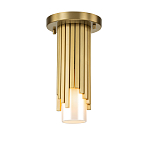 Потолочный светильник латунного цвета с цилиндрическим белым матовым плафоном Elstead Lighting варинант исполнения - 1 | Loft Concept в Орле