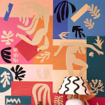 Обои ручная роспись в стиле Арт-деко Jazz Original colourway on painted silk with embroidery варинант исполнения - 2 | Loft Concept в Орле