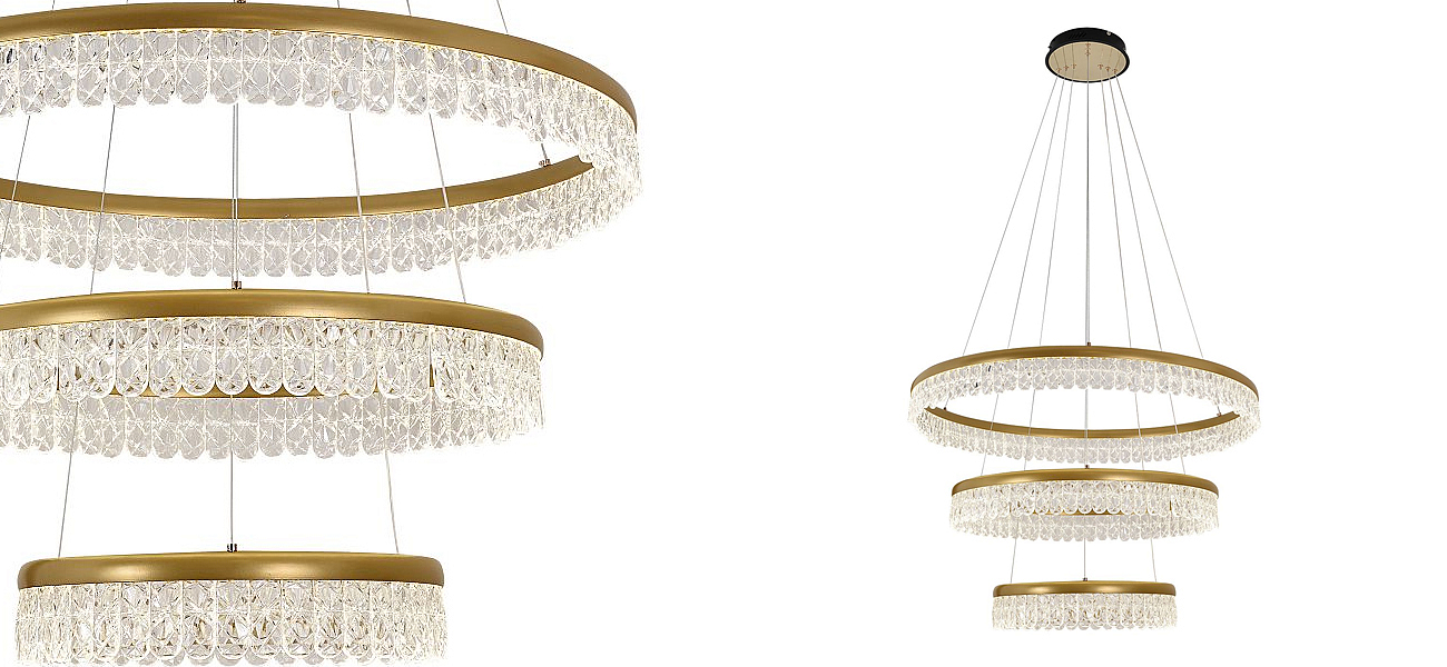 Светодиодная люстра из 3-х колец Pettico Gold Светодиодная люстра из 3-х колец Pettico Gold - Loft-Concept в Орле
