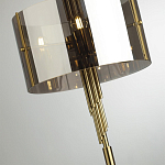 Торшер с круглым плафоном на высокой бронзовой ножке с вертикальным декором из металлических трубок Sohne варинант исполнения - 4 | Loft Concept в Орле