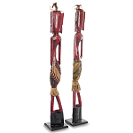Комплект из 2-х деревянных статуэток Asmat Tall Red Statuettes варинант исполнения - 2 | Loft Concept в Орле