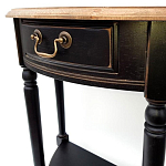 Консоль полукруглая из массива березы с ящиком и полкой в стиле прованс Vintage варинант исполнения - 3 | Loft Concept в Орле