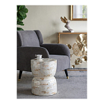 Приставной столик с мозаичным рисунком из раковин устриц Bone Inlay варинант исполнения - 8 | Loft Concept в Орле